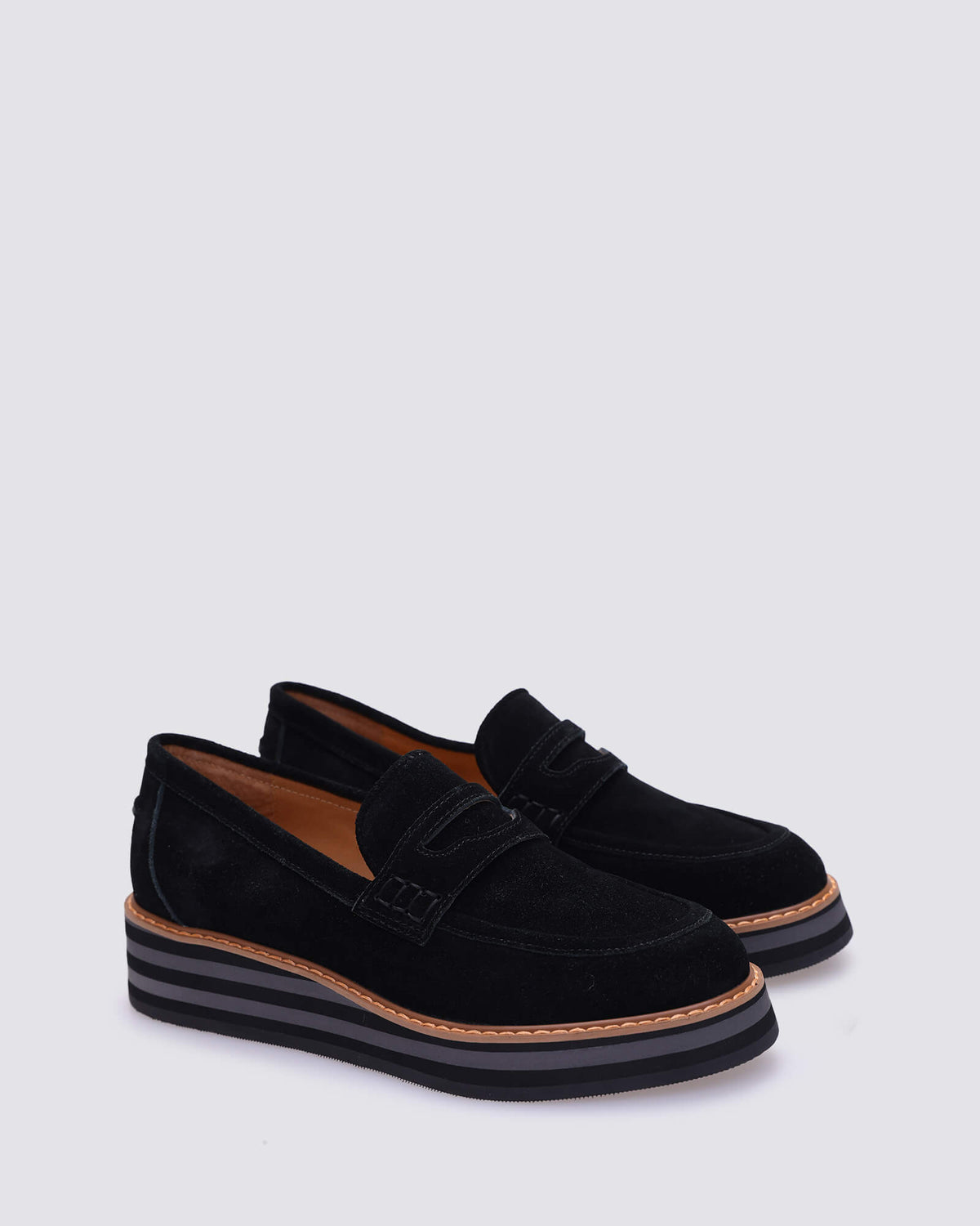 LAURENT WEDGE LOAFERS BLACK SUEDE