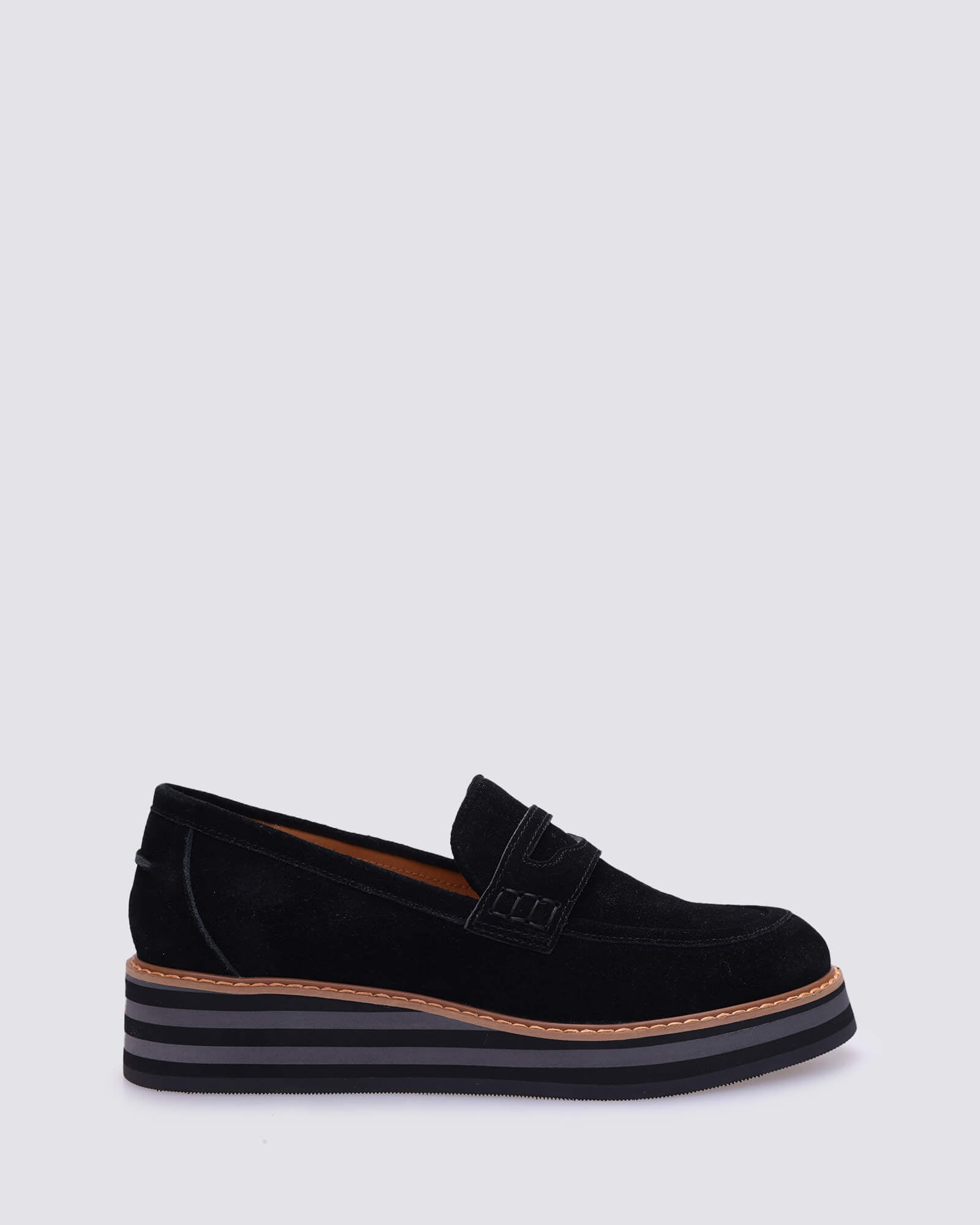 LAURENT WEDGE LOAFERS BLACK SUEDE