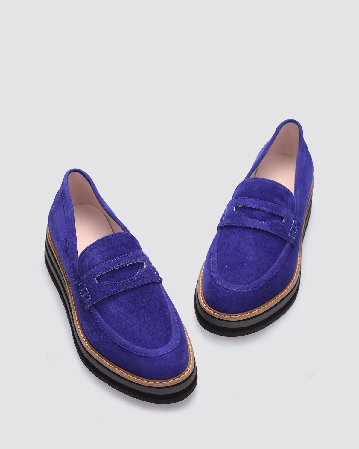 LAURENT WEDGE LOAFERS COBALT SUEDE