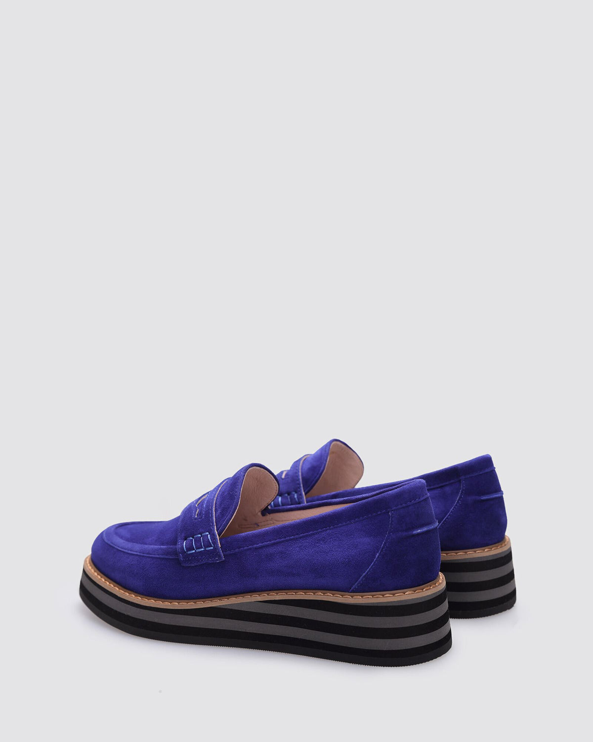 LAURENT WEDGE LOAFERS COBALT SUEDE