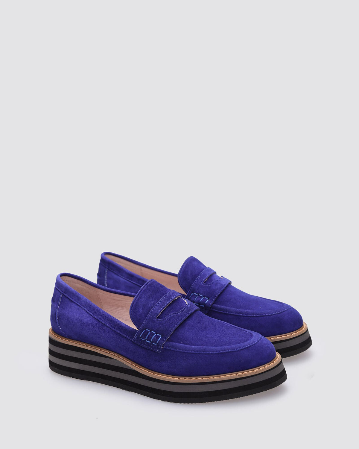 LAURENT WEDGE LOAFERS COBALT SUEDE
