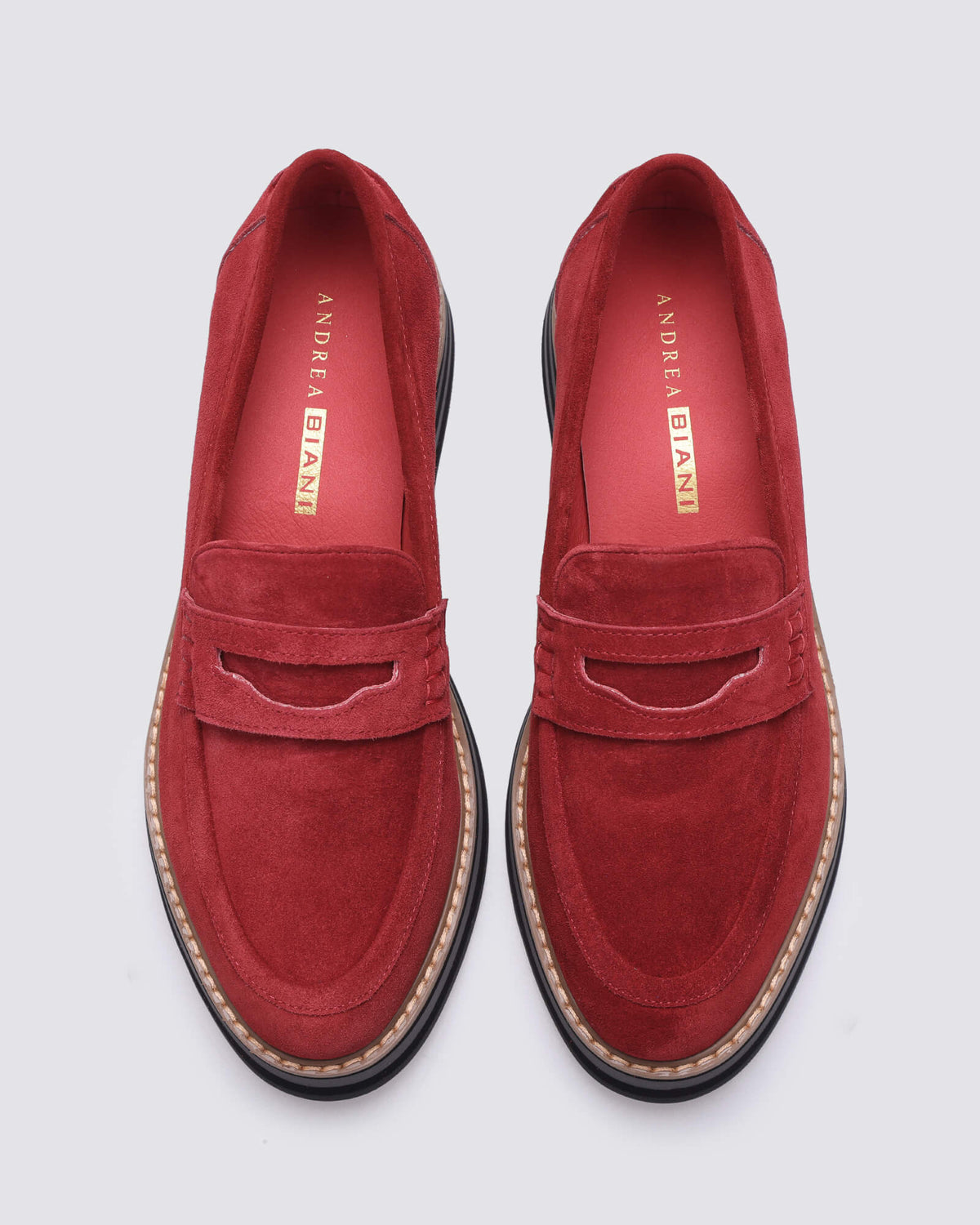 LAURENT WEDGE LOAFERS RED SUEDE