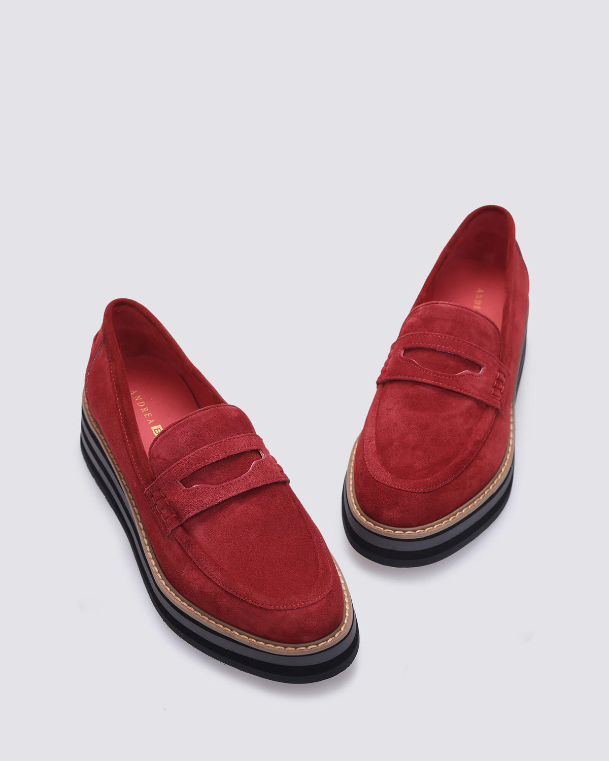 LAURENT WEDGE LOAFERS RED SUEDE