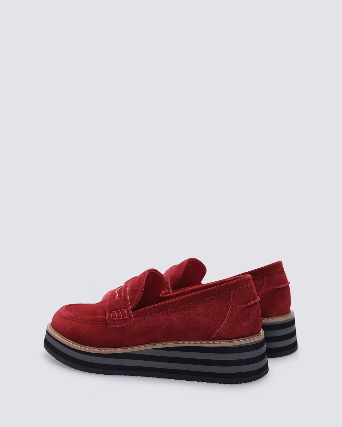 LAURENT WEDGE LOAFERS RED SUEDE