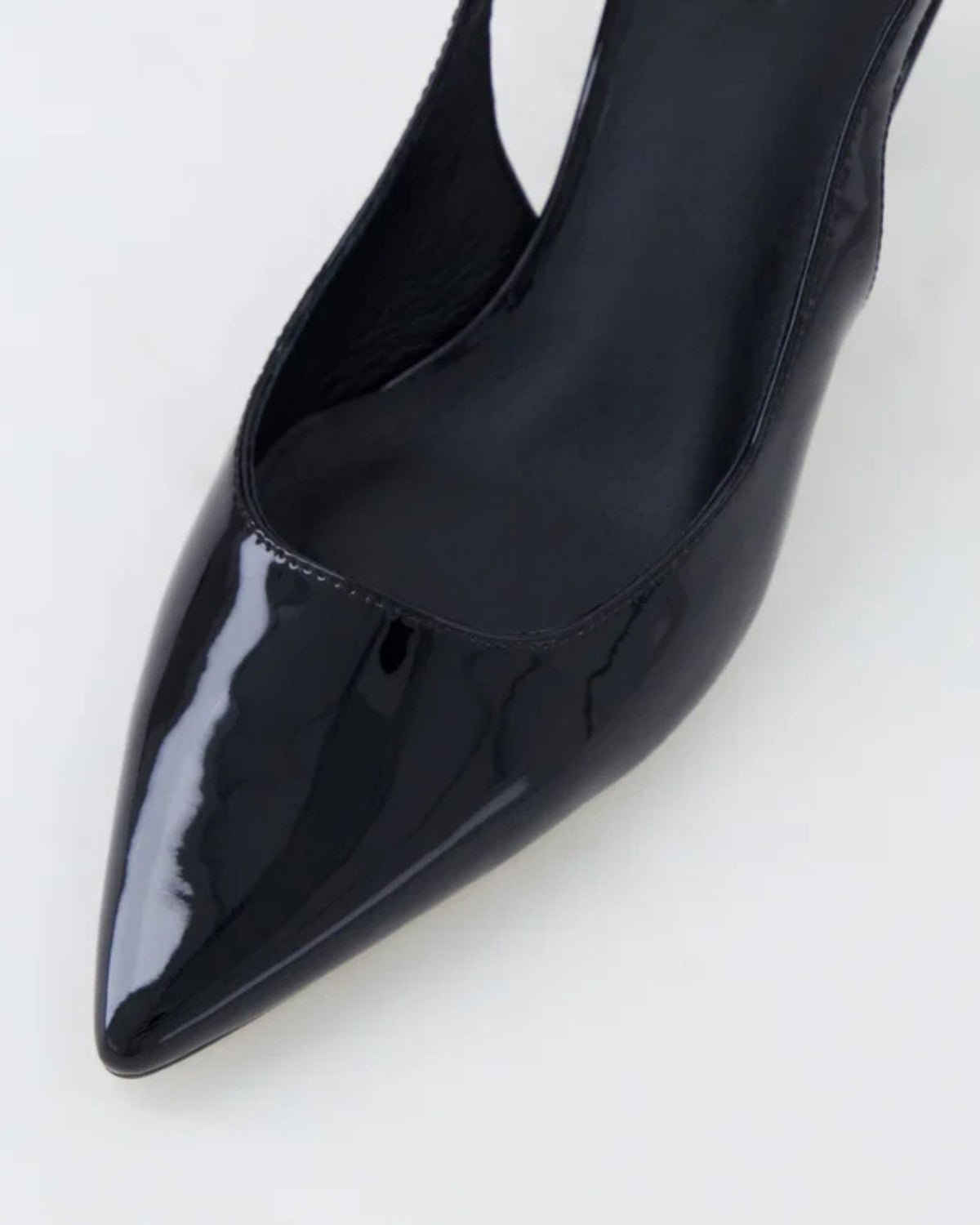 LINLY SLINGBACK HEELS BLACK PATENT