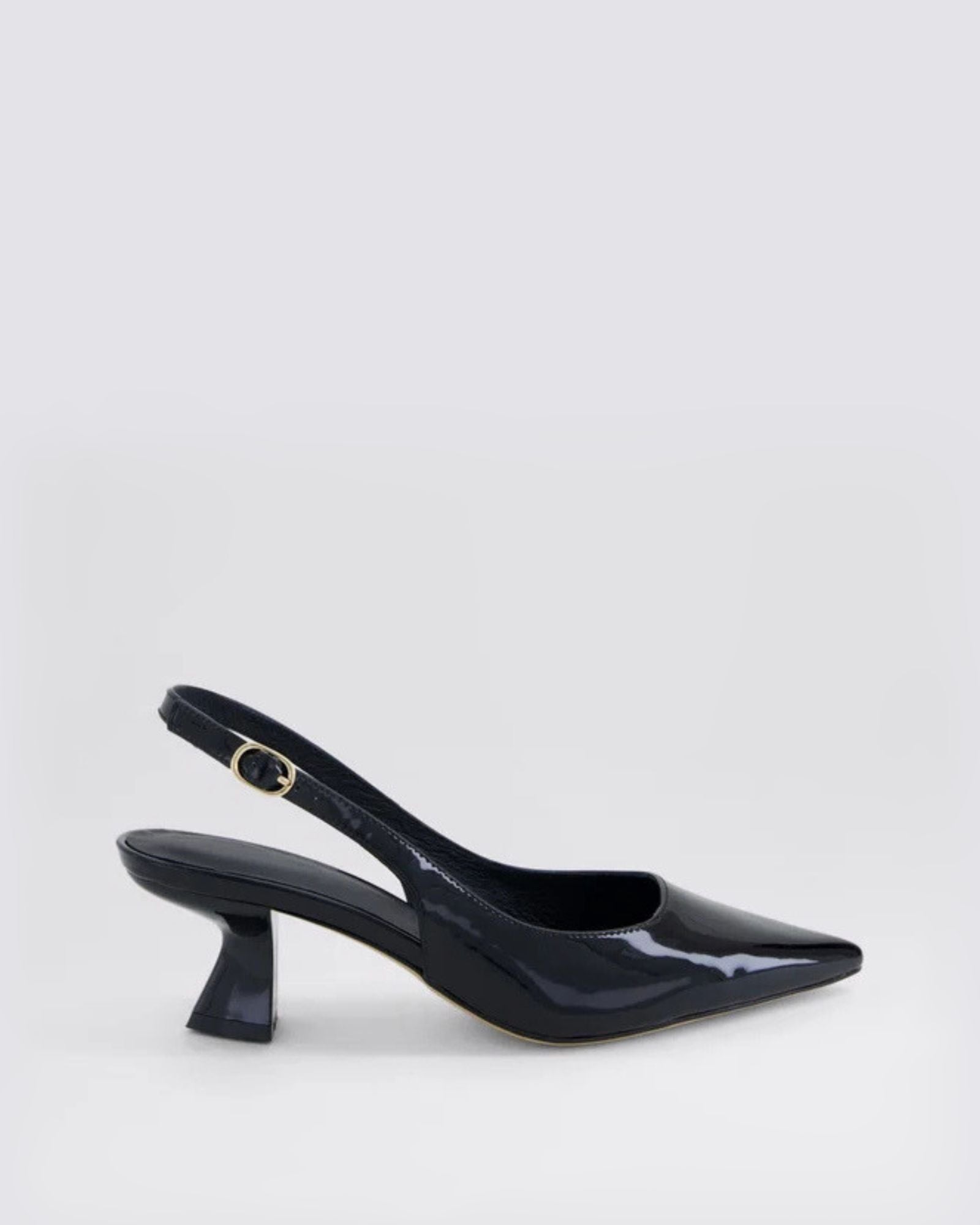LINLY SLINGBACK HEELS BLACK PATENT