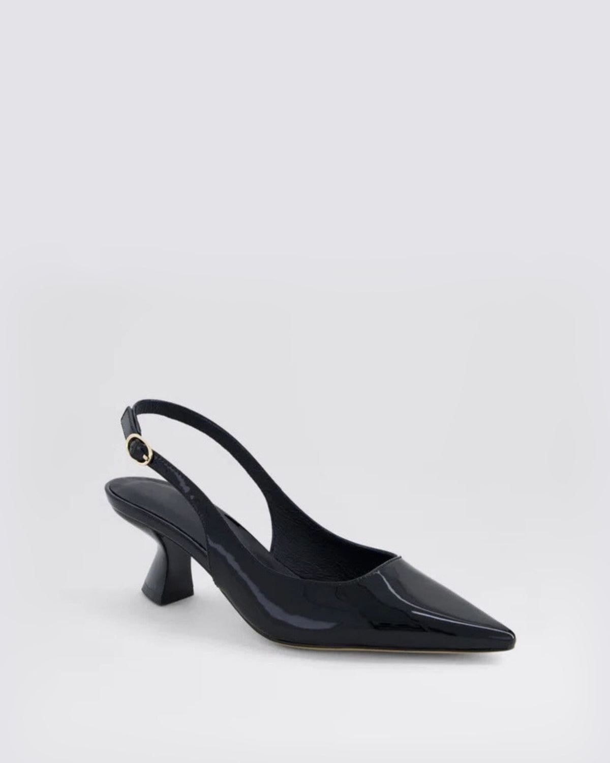 LINLY SLINGBACK HEELS BLACK PATENT