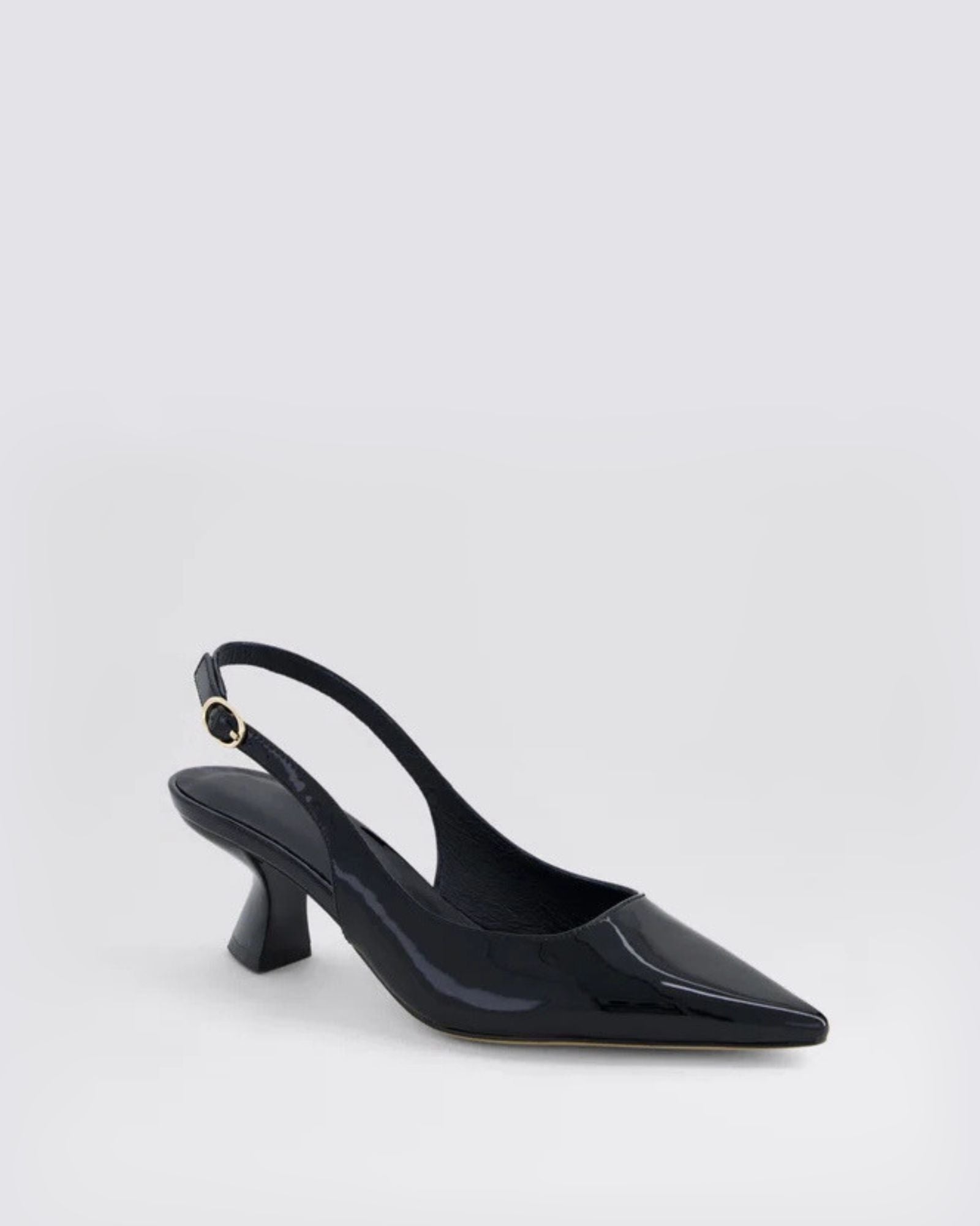 LINLY SLINGBACK HEELS BLACK PATENT