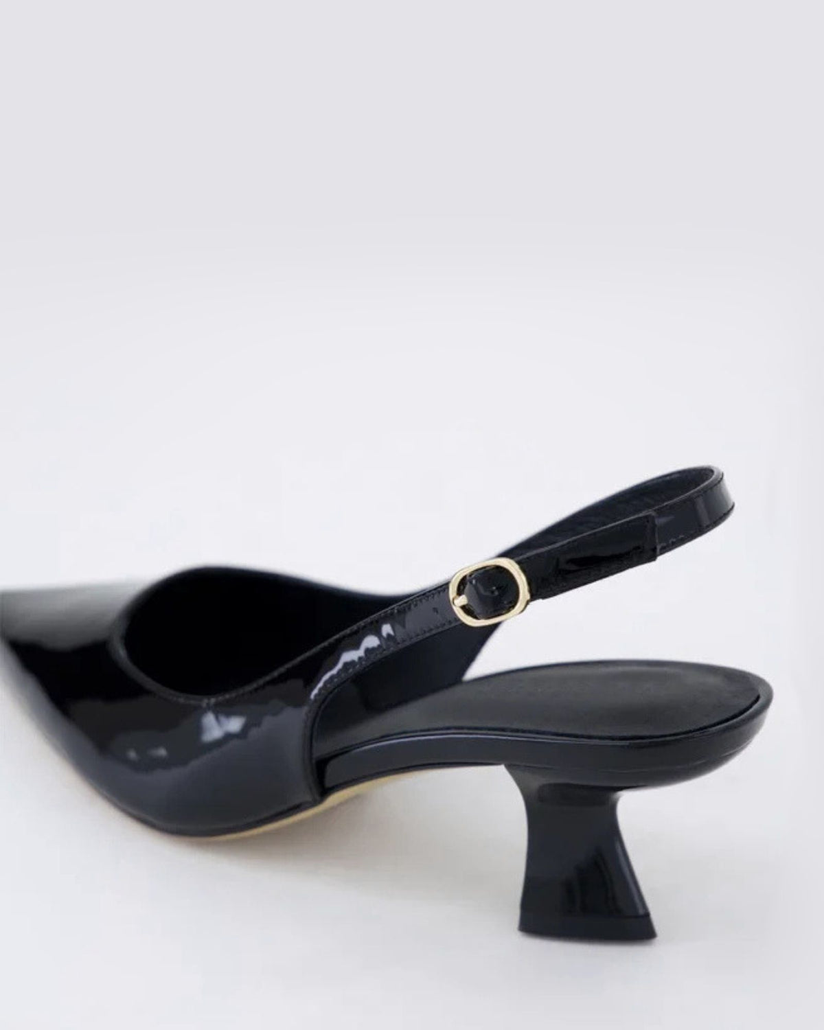 LINLY SLINGBACK HEELS BLACK PATENT
