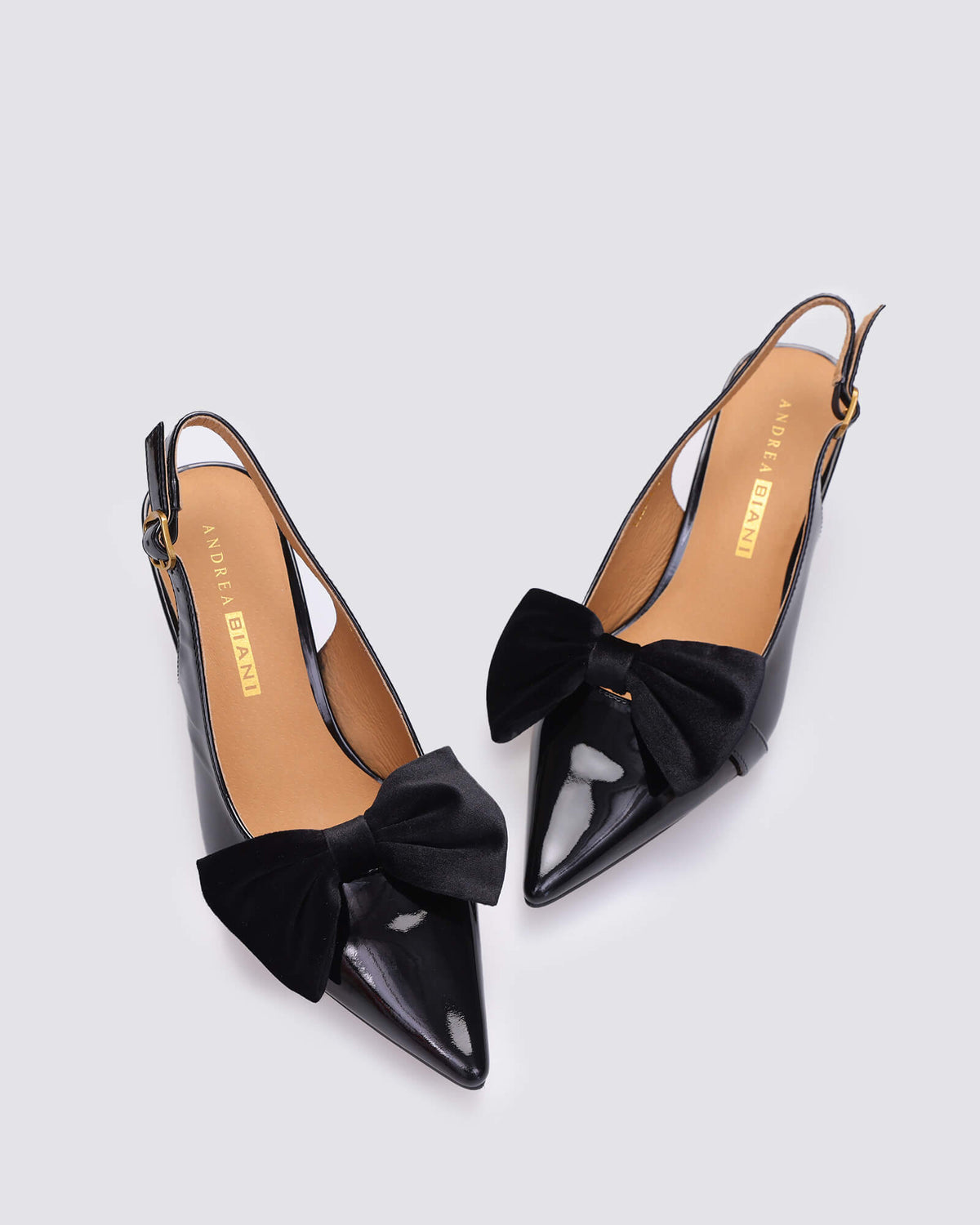 LOLITA SLINGBACK HEELS BLACK PATENT