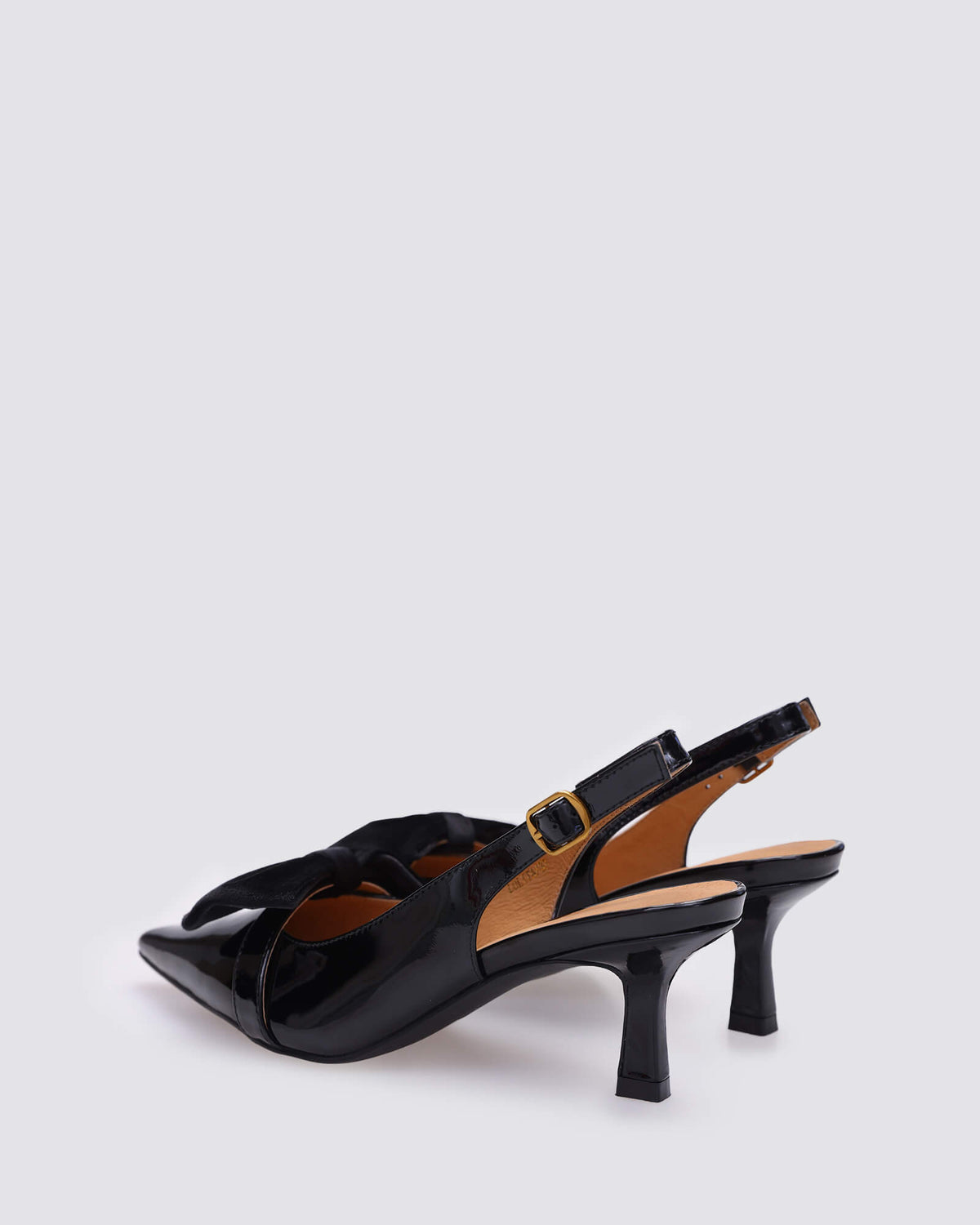 LOLITA SLINGBACK HEELS BLACK PATENT