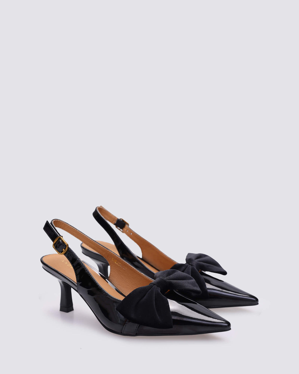 LOLITA SLINGBACK HEELS BLACK PATENT