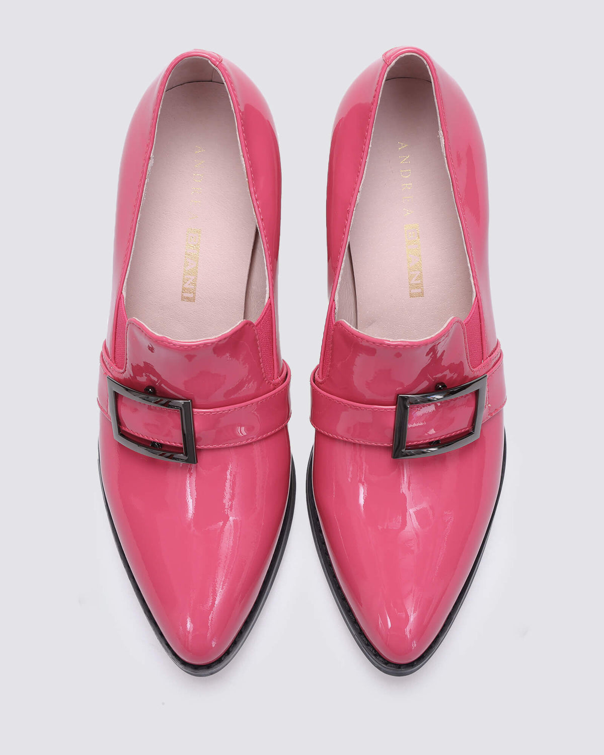 LUCIA HEELED LOAFERS RASPBERRY PINK PATENT