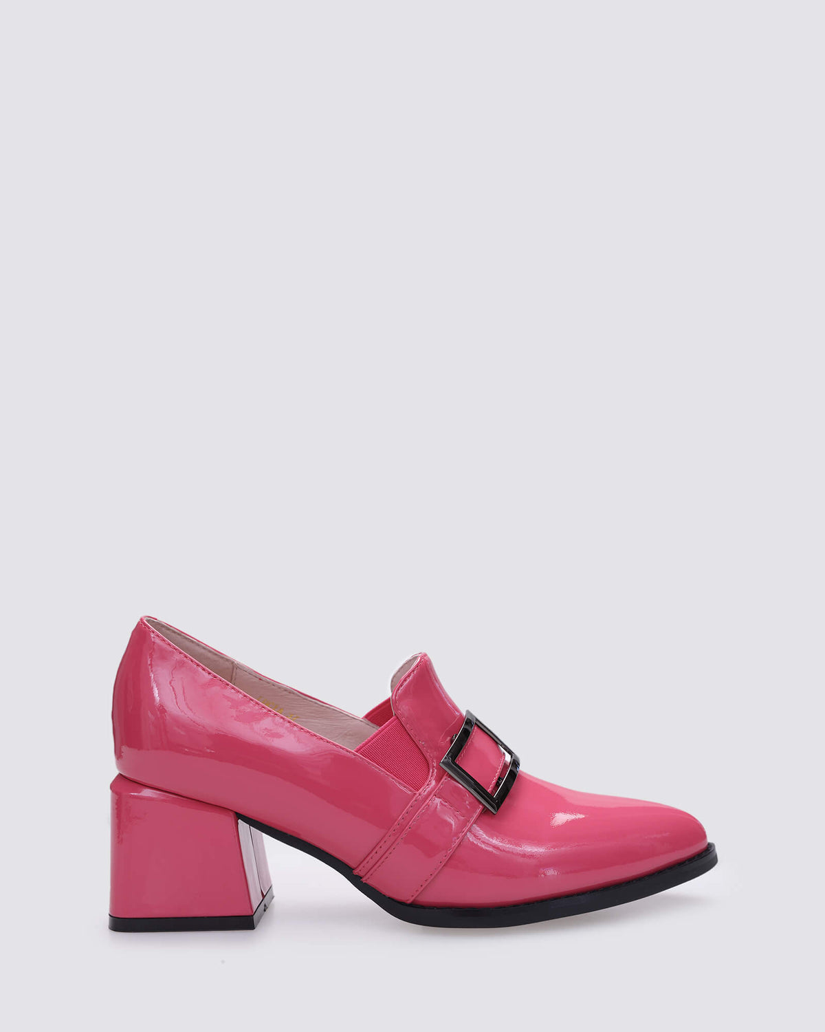 LUCIA HEELED LOAFERS RASPBERRY PINK PATENT