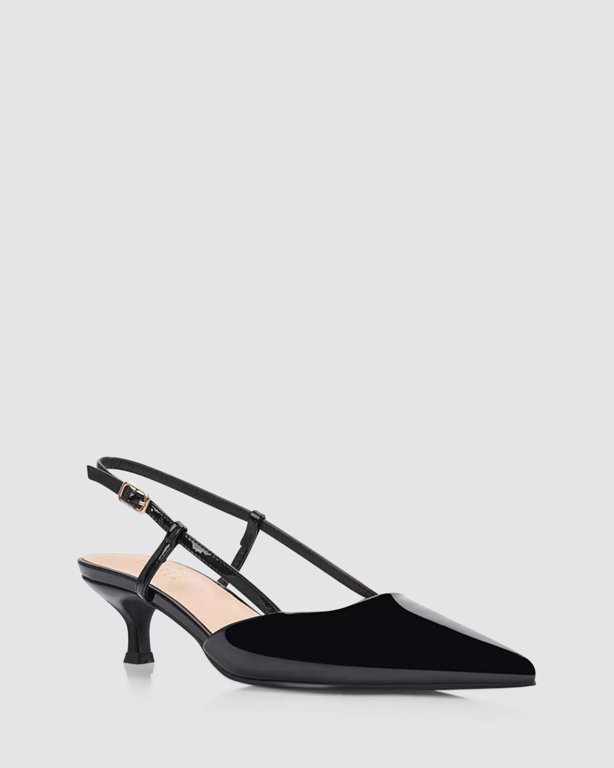 LUCAS KITTEN HEELS BLACK PATENT