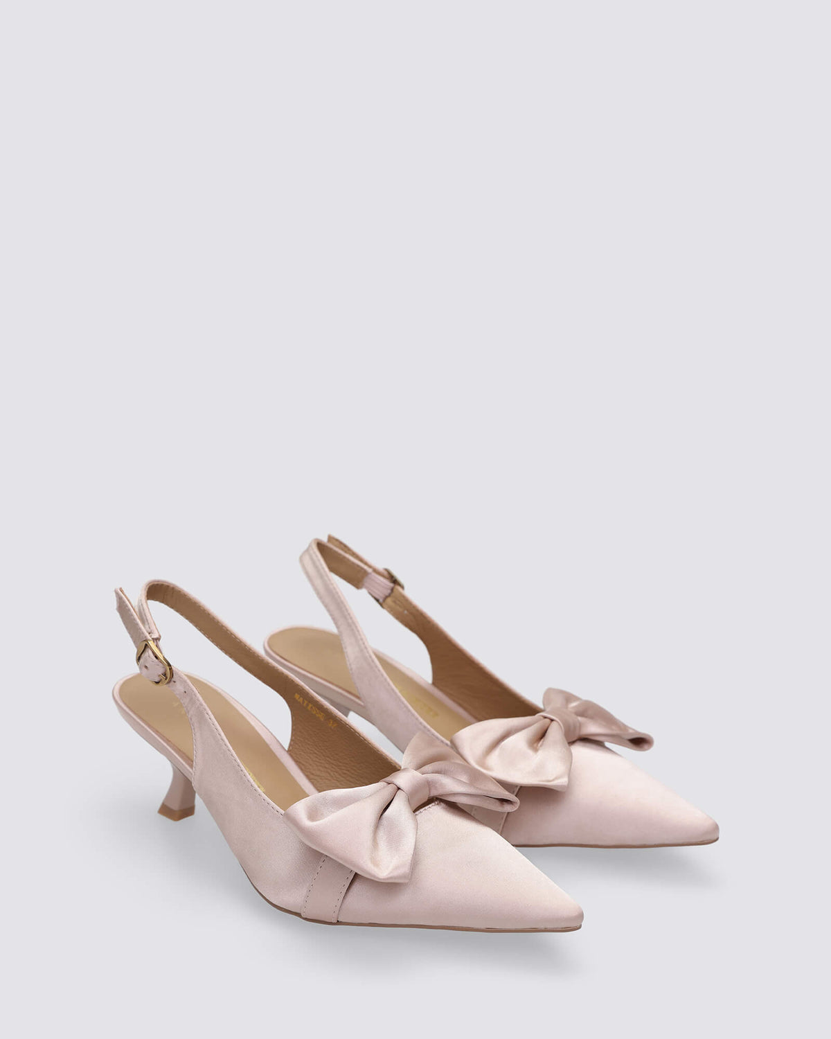 MATISSE SLINGBACK HEELS CHAMPAGNE SATIN