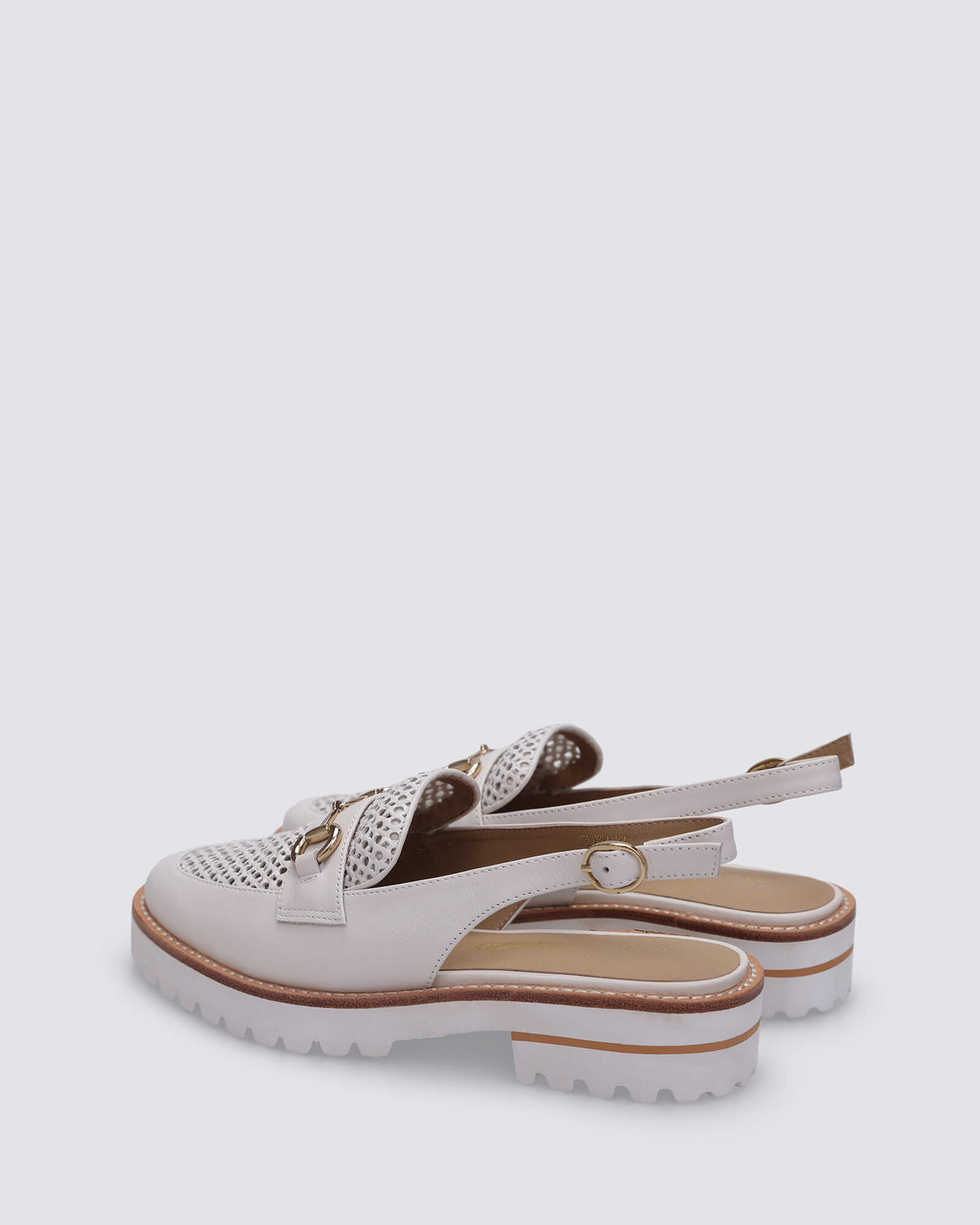 MELANIA SLINGBACK FLATS CREAM WHITE