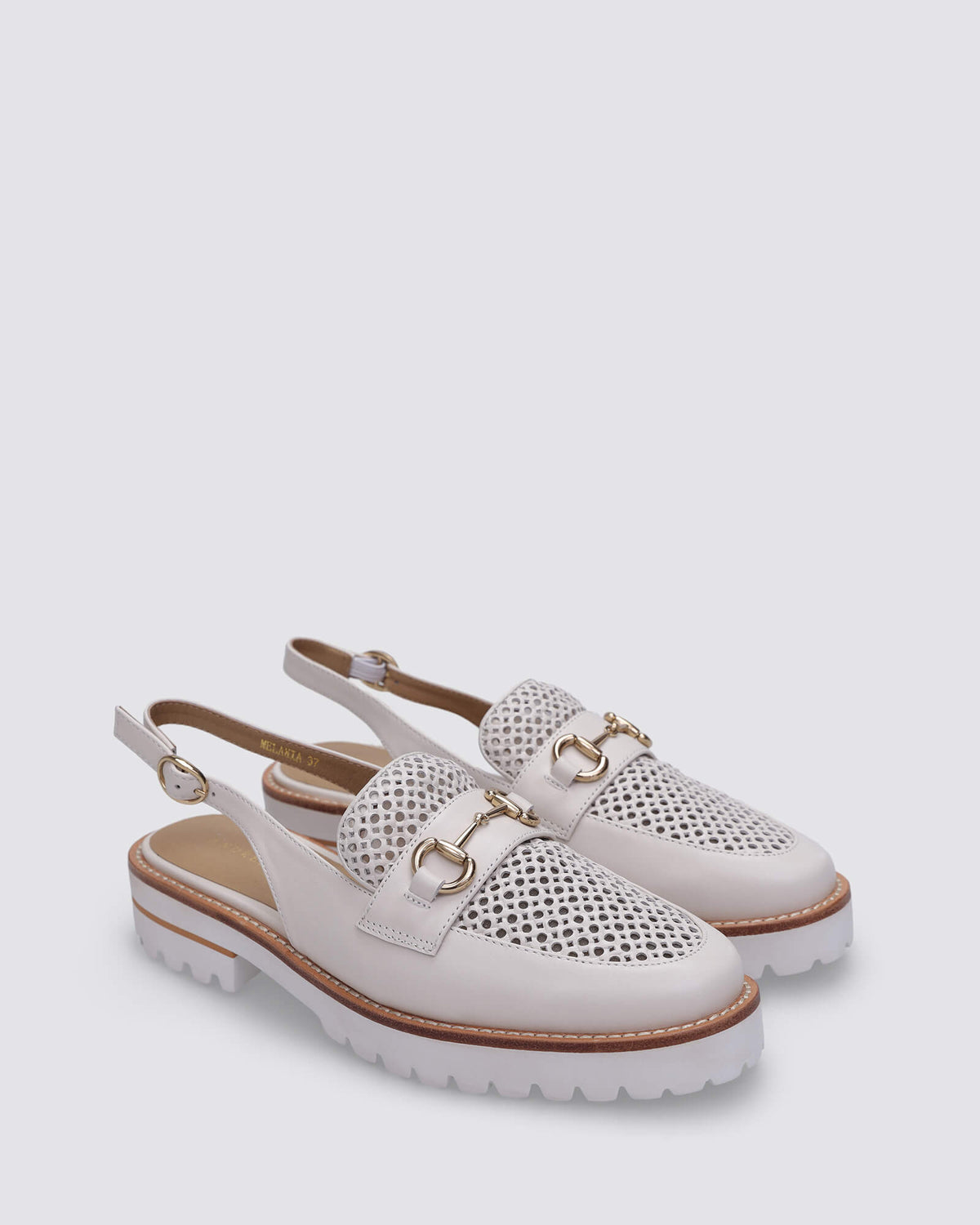 MELANIA SLINGBACK FLATS CREAM WHITE