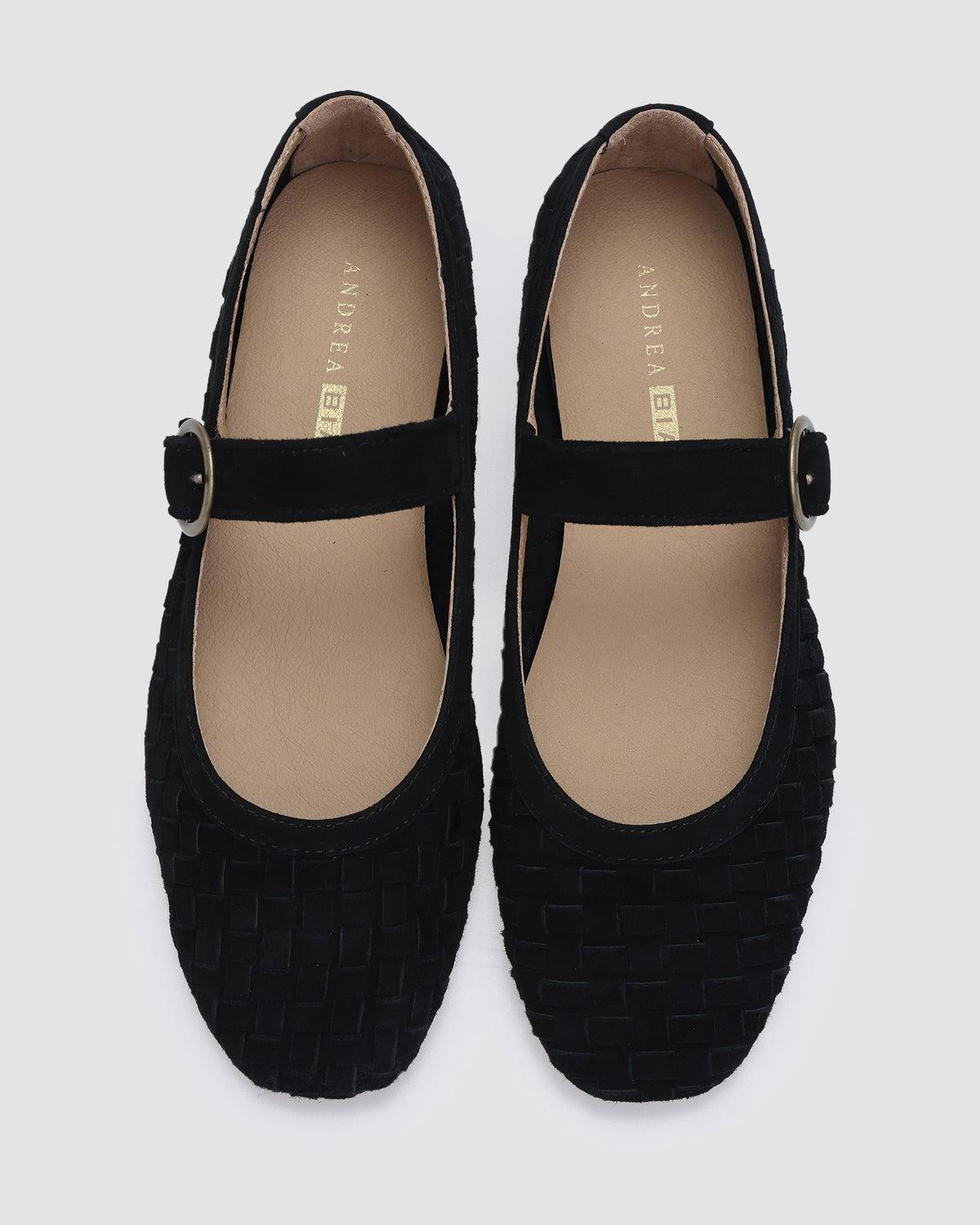 MIA MARY JANES BLACK WEAVE SUEDE