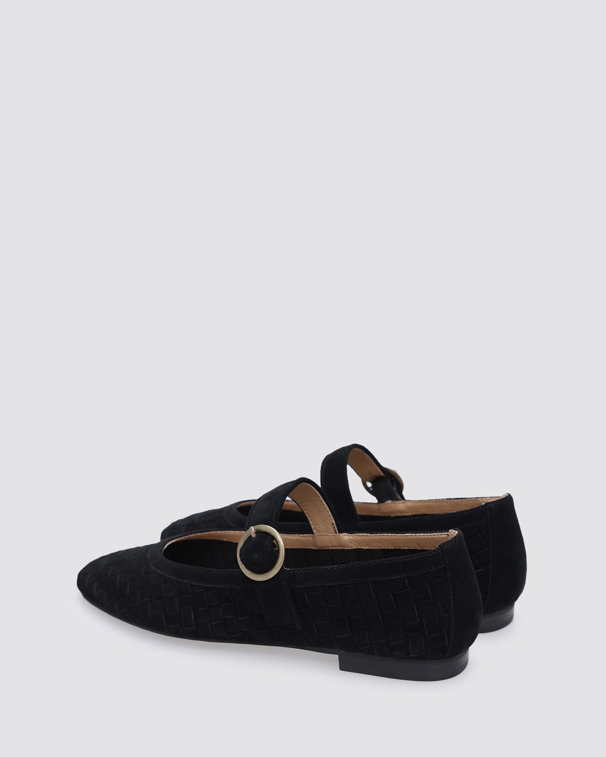 MIA MARY JANES BLACK WEAVE SUEDE