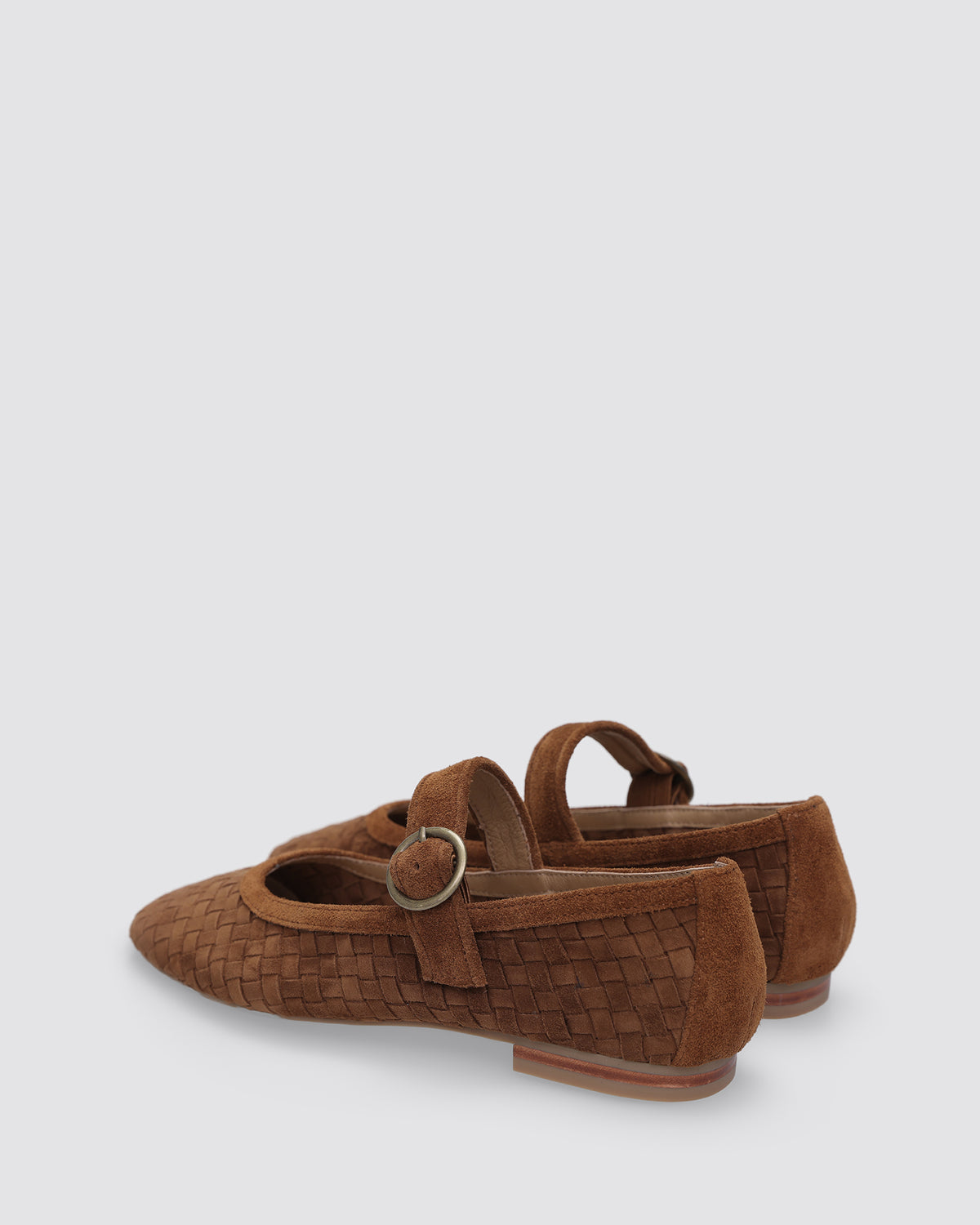 MIA MARY JANES TAN WEAVE SUEDE