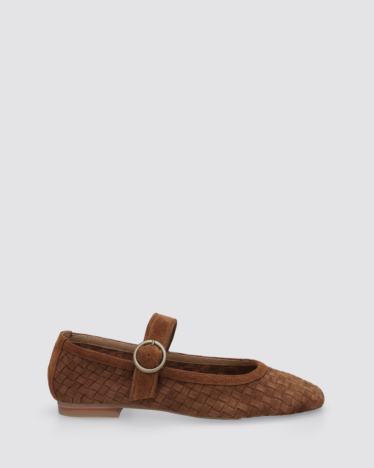 MIA MARY JANES TAN WEAVE SUEDE