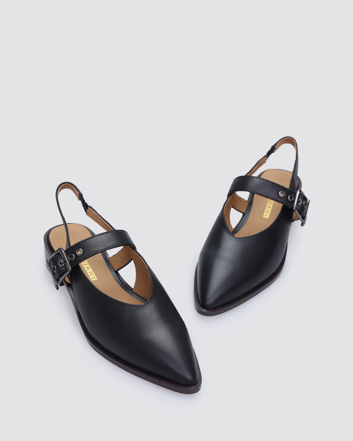 MIRA SLINGBACK BLACK LEATHER