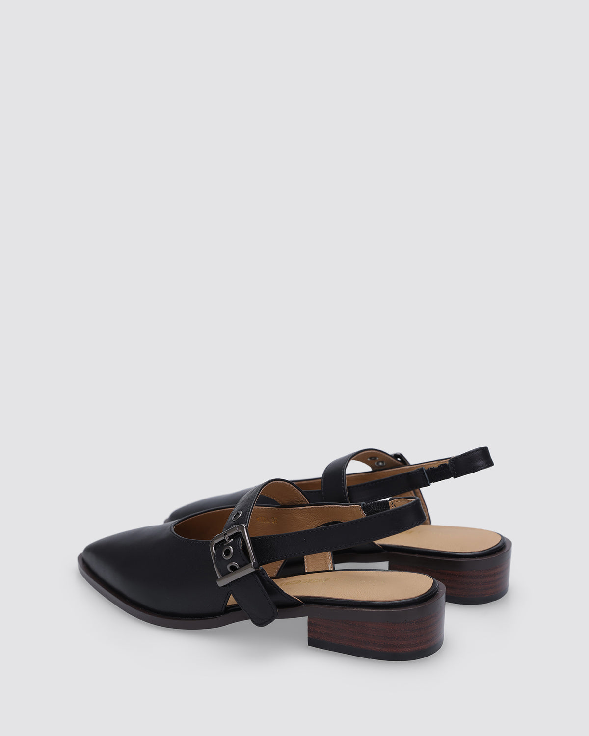 MIRA SLINGBACK BLACK LEATHER