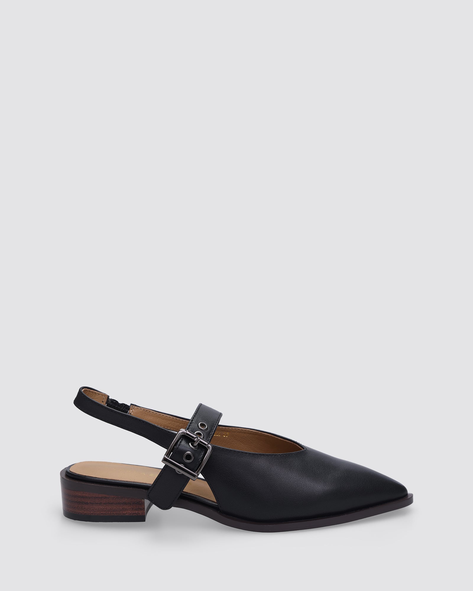 MIRA SLINGBACK BLACK LEATHER
