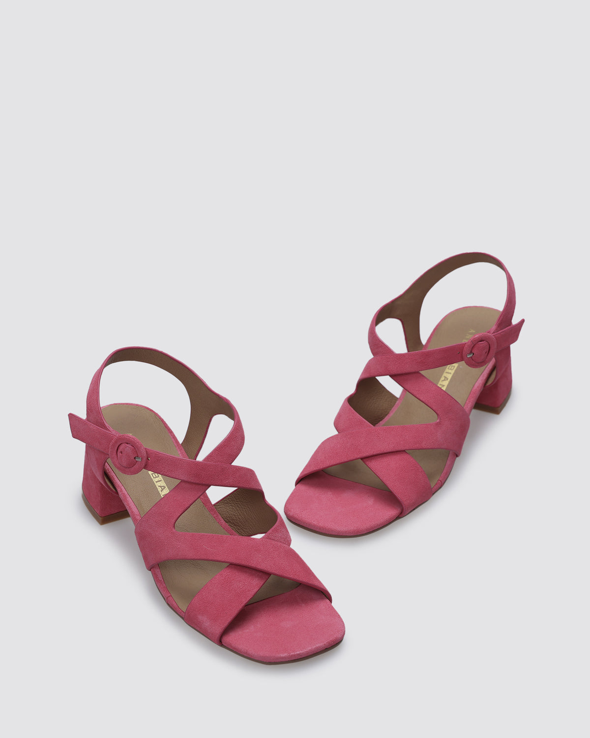 MISTELLE HEELS BRIGHT PINK SUEDE