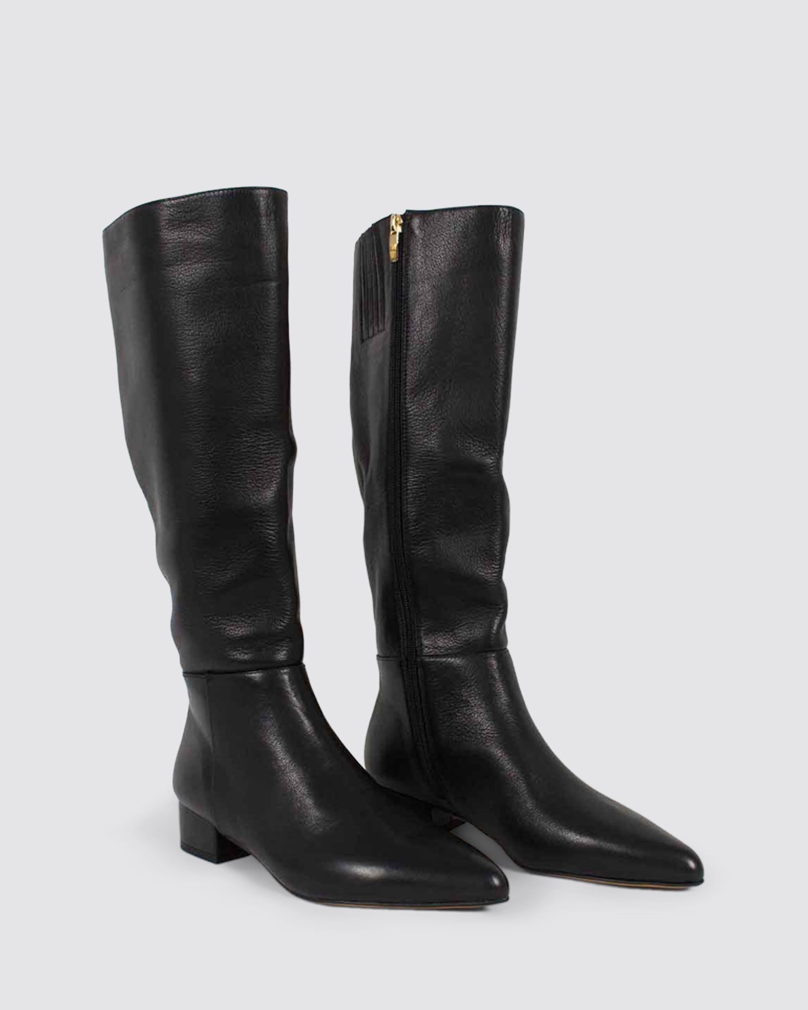 THE BOOT LONG BOOTS BLACK LEATHER