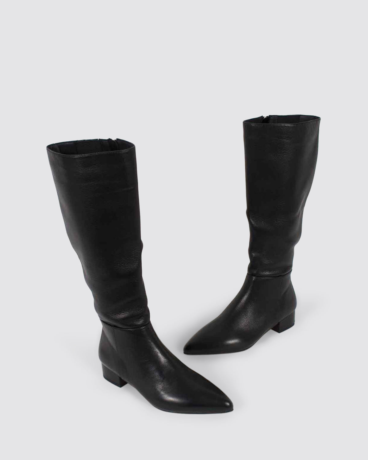 THE BOOT LONG BOOTS BLACK LEATHER