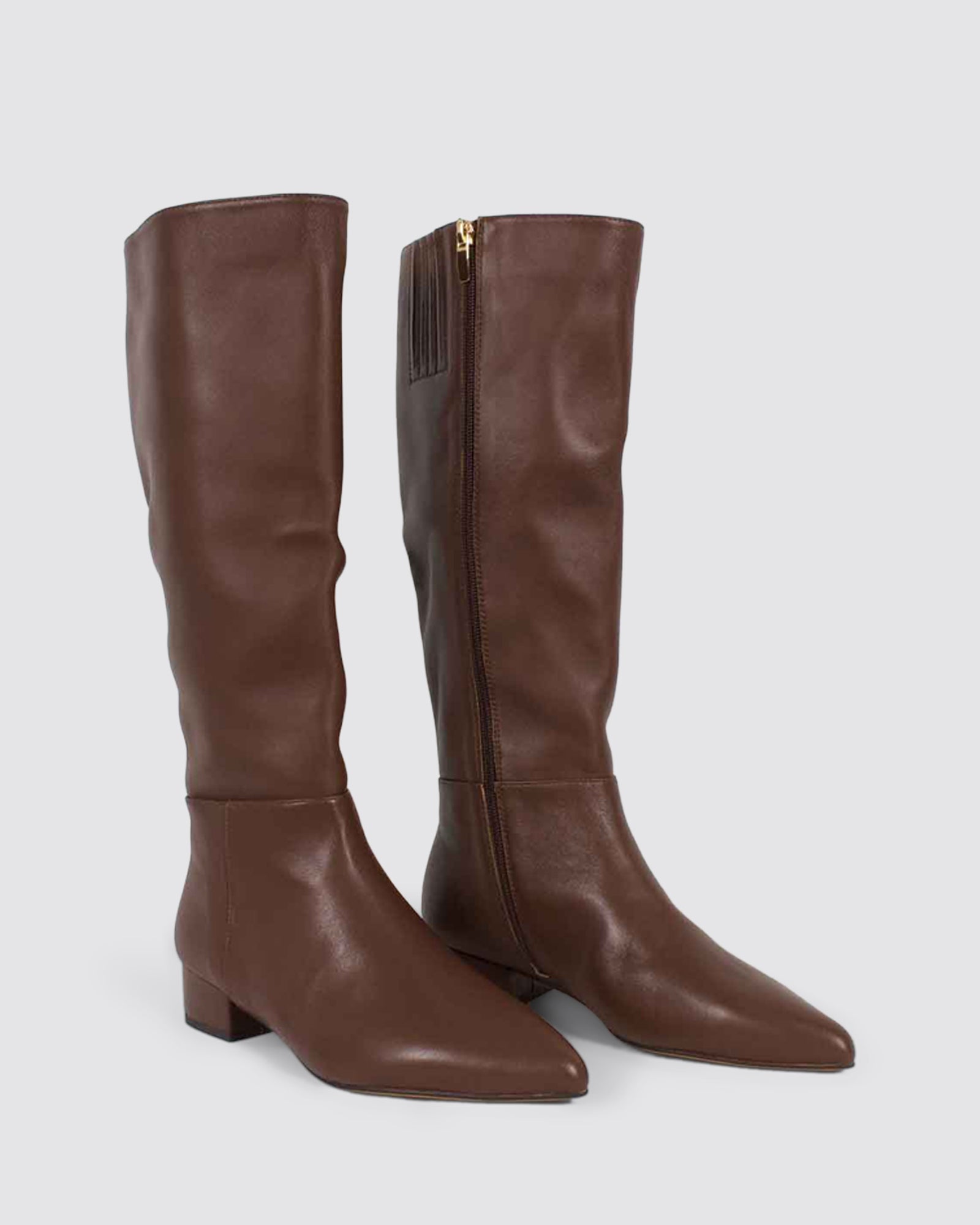 THE BOOT LONG BOOTS CHOCOLATE LEATHER