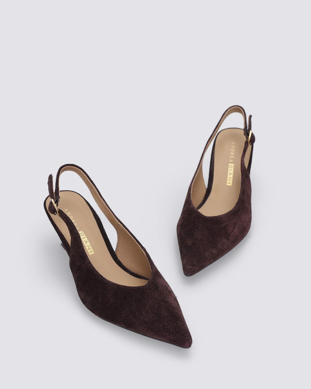 MONROE SLINGBACK HEELS CHOCOLATE SUEDE