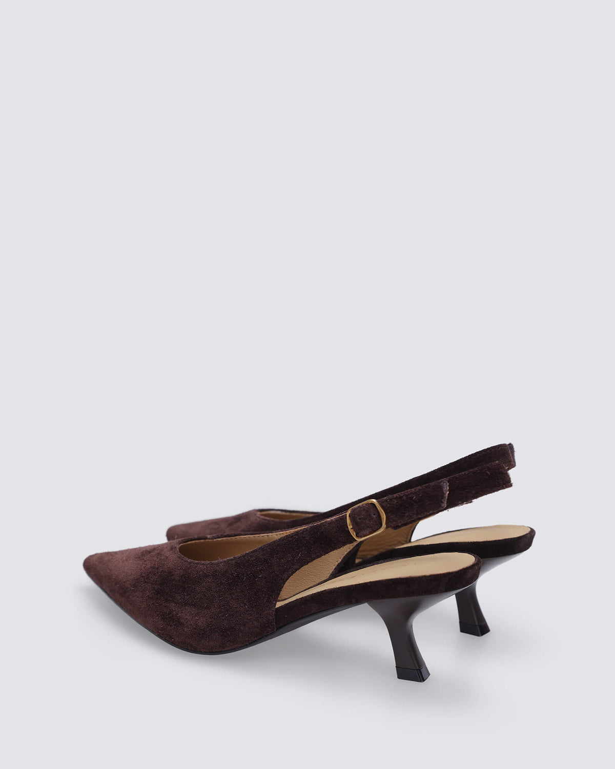 MONROE SLINGBACK HEELS CHOCOLATE SUEDE