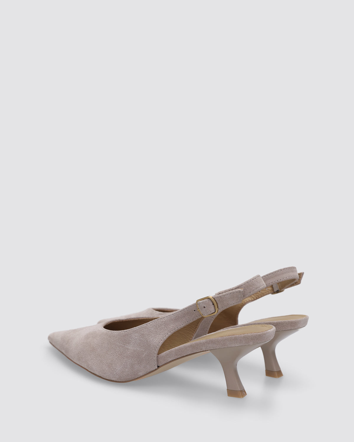 MONROE SLINGBACK HEELS TAUPE SUEDE
