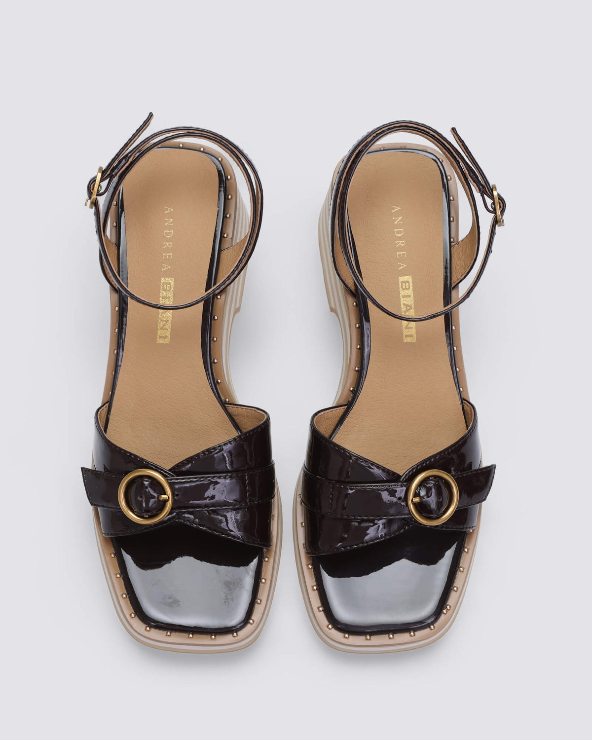 MONTANA HEELED SANDALS CHOCOLATE PATENT