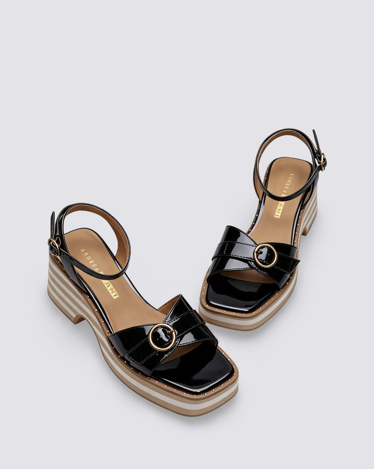 MONTANA HEELED SANDALS CHOCOLATE PATENT