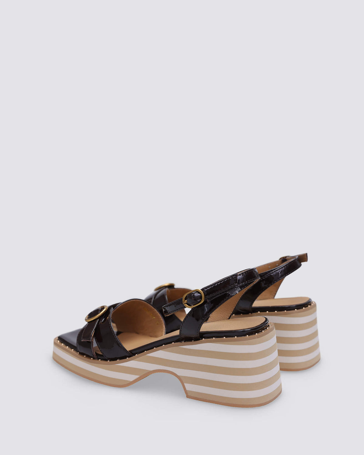 MONTANA HEELED SANDALS CHOCOLATE PATENT