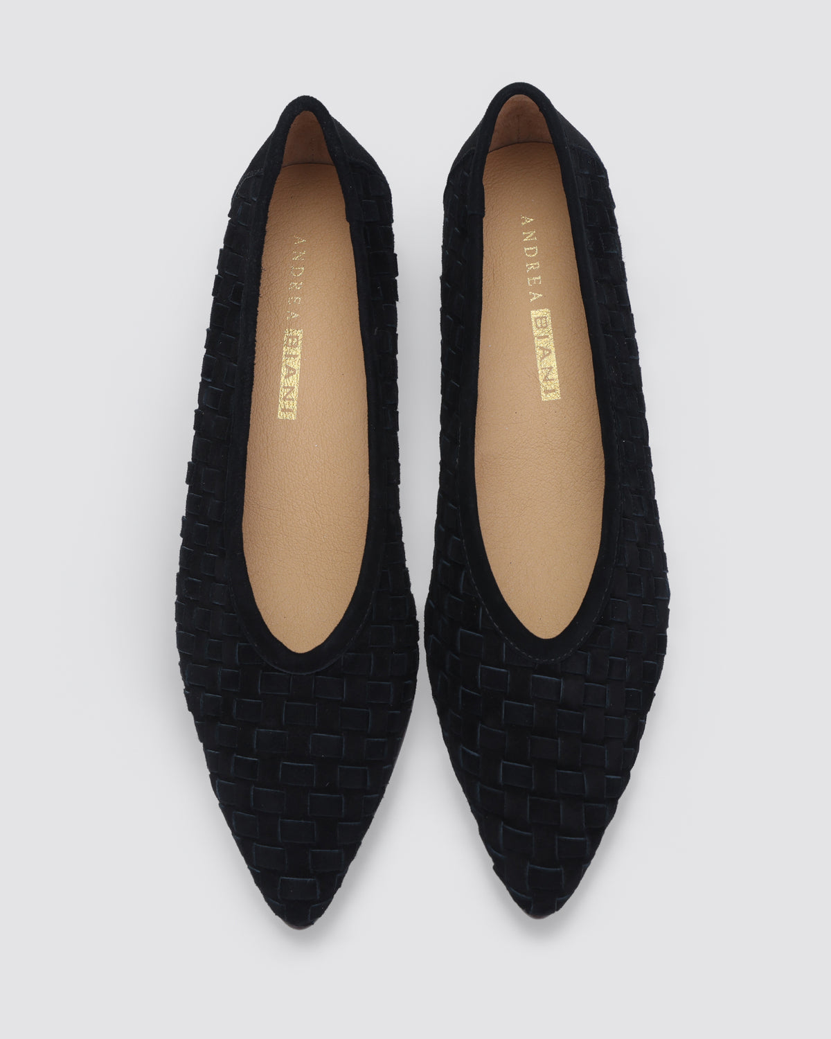 MUSE FLATS BLACK WEAVE SUEDE