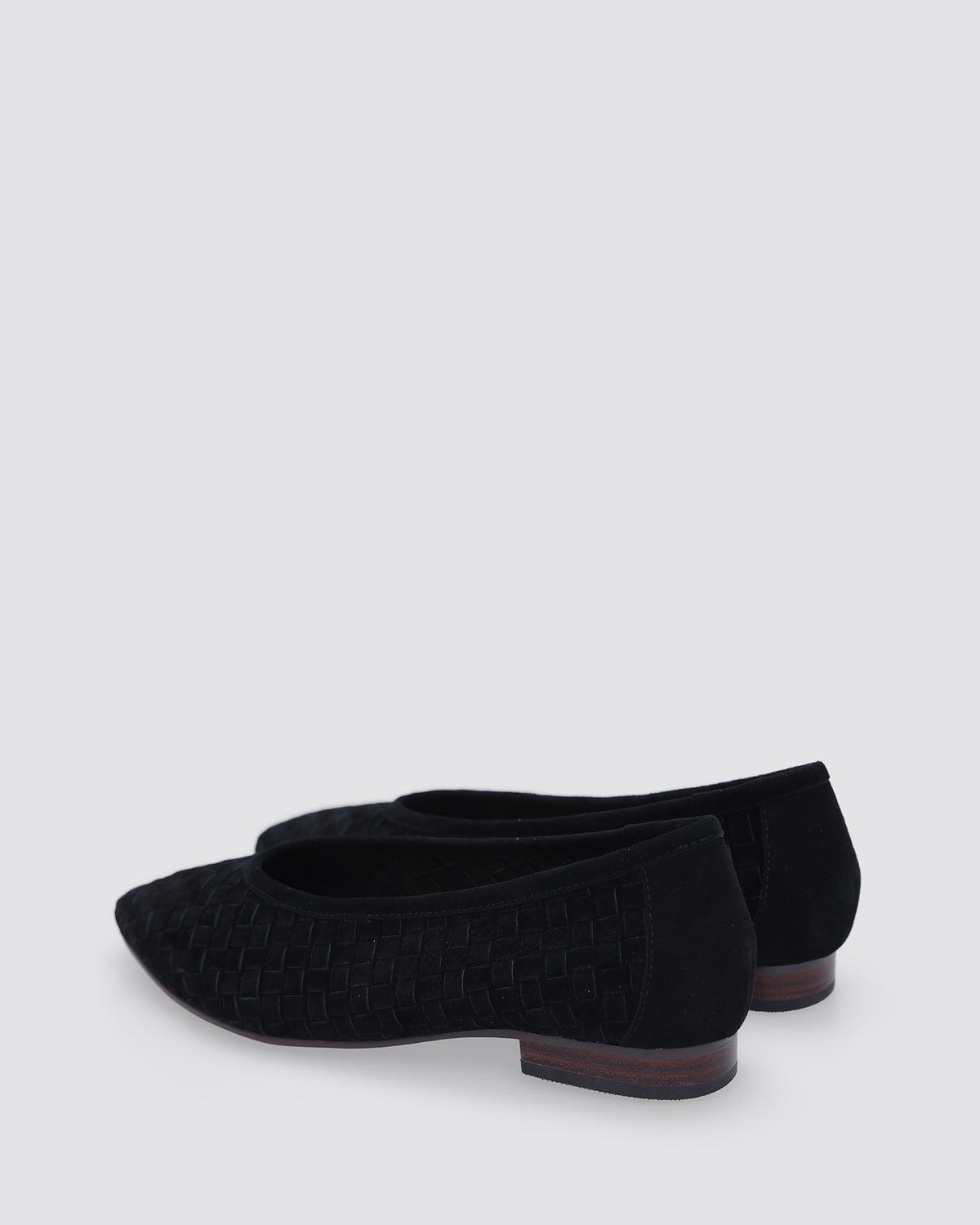 MUSE FLATS BLACK WEAVE SUEDE