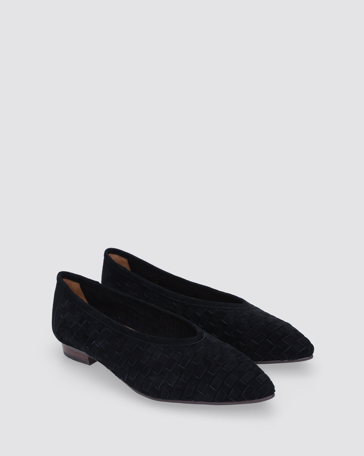 MUSE FLATS BLACK WEAVE SUEDE
