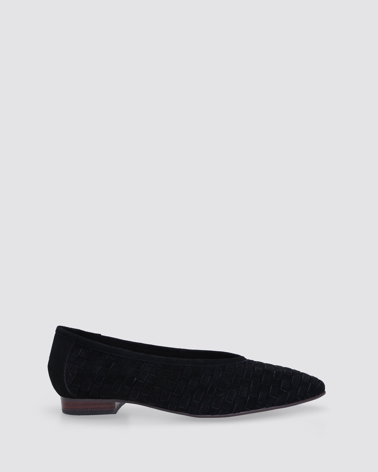 MUSE FLATS BLACK WEAVE SUEDE
