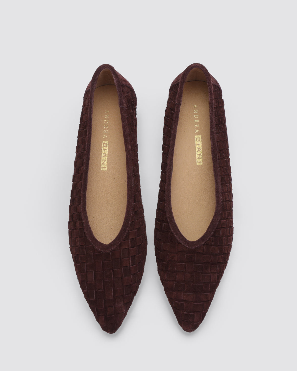 MUSE FLATS CHOCOLATE WEAVE SUEDE