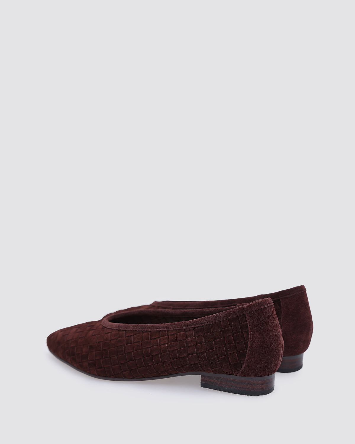 MUSE FLATS CHOCOLATE WEAVE SUEDE