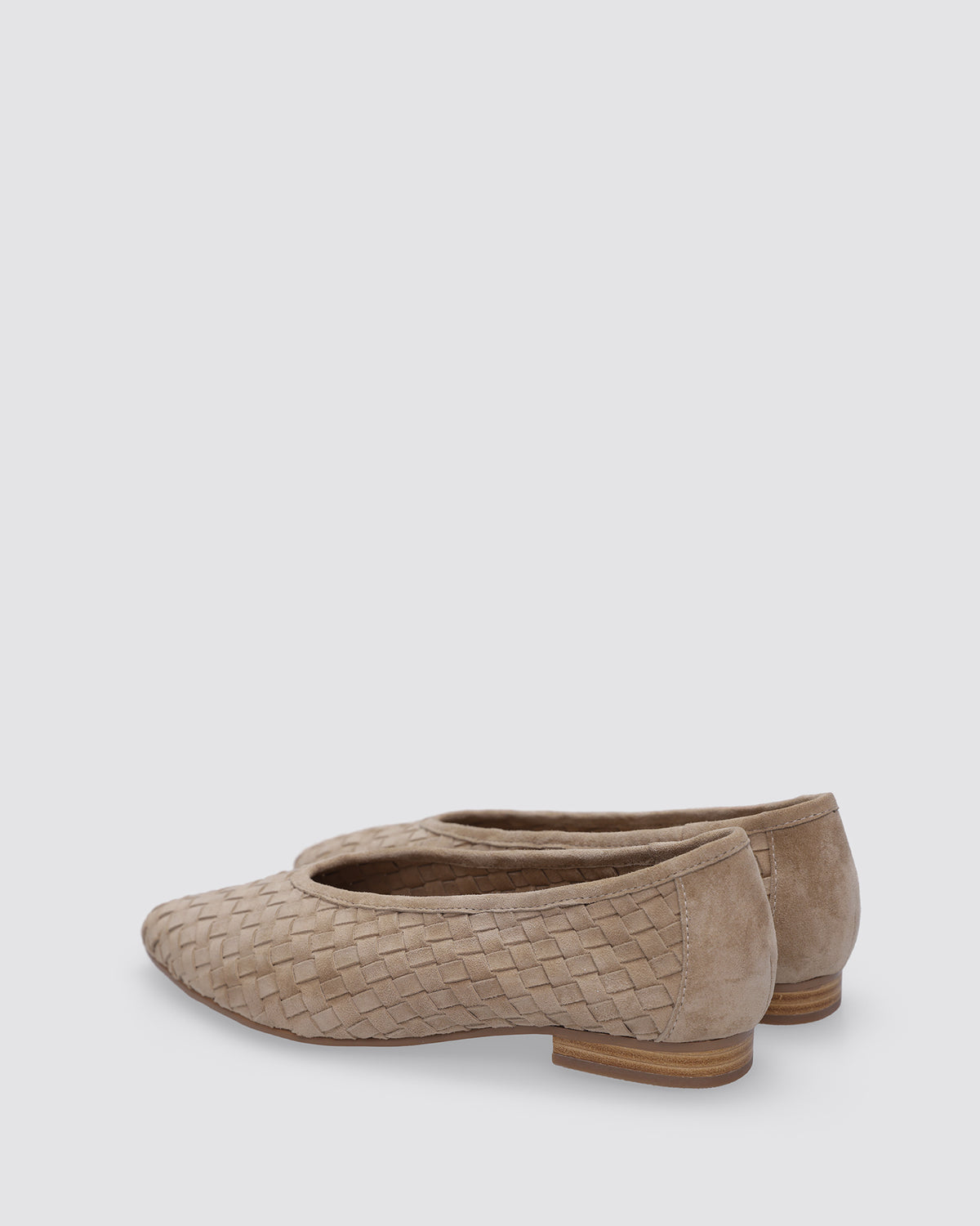 MUSE FLATS TAUPE WEAVE SUEDE