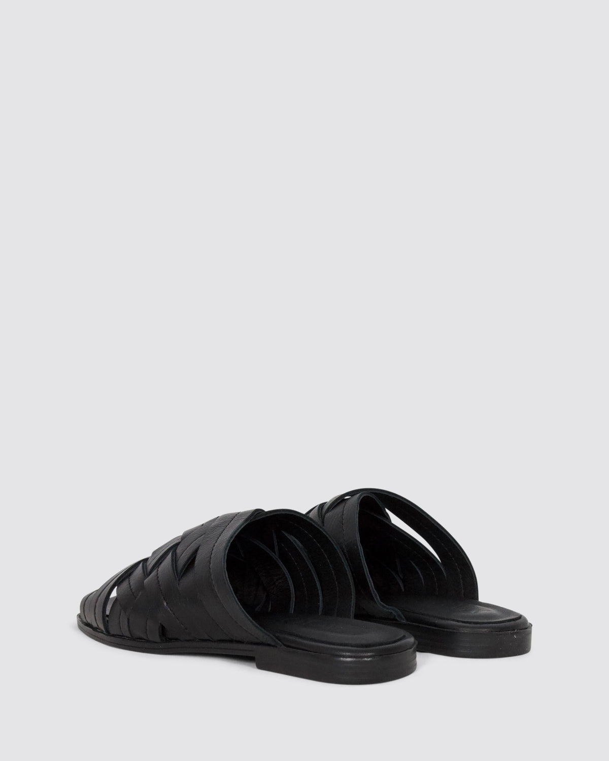 BRYLEE SLIDES BLACK LEATHER