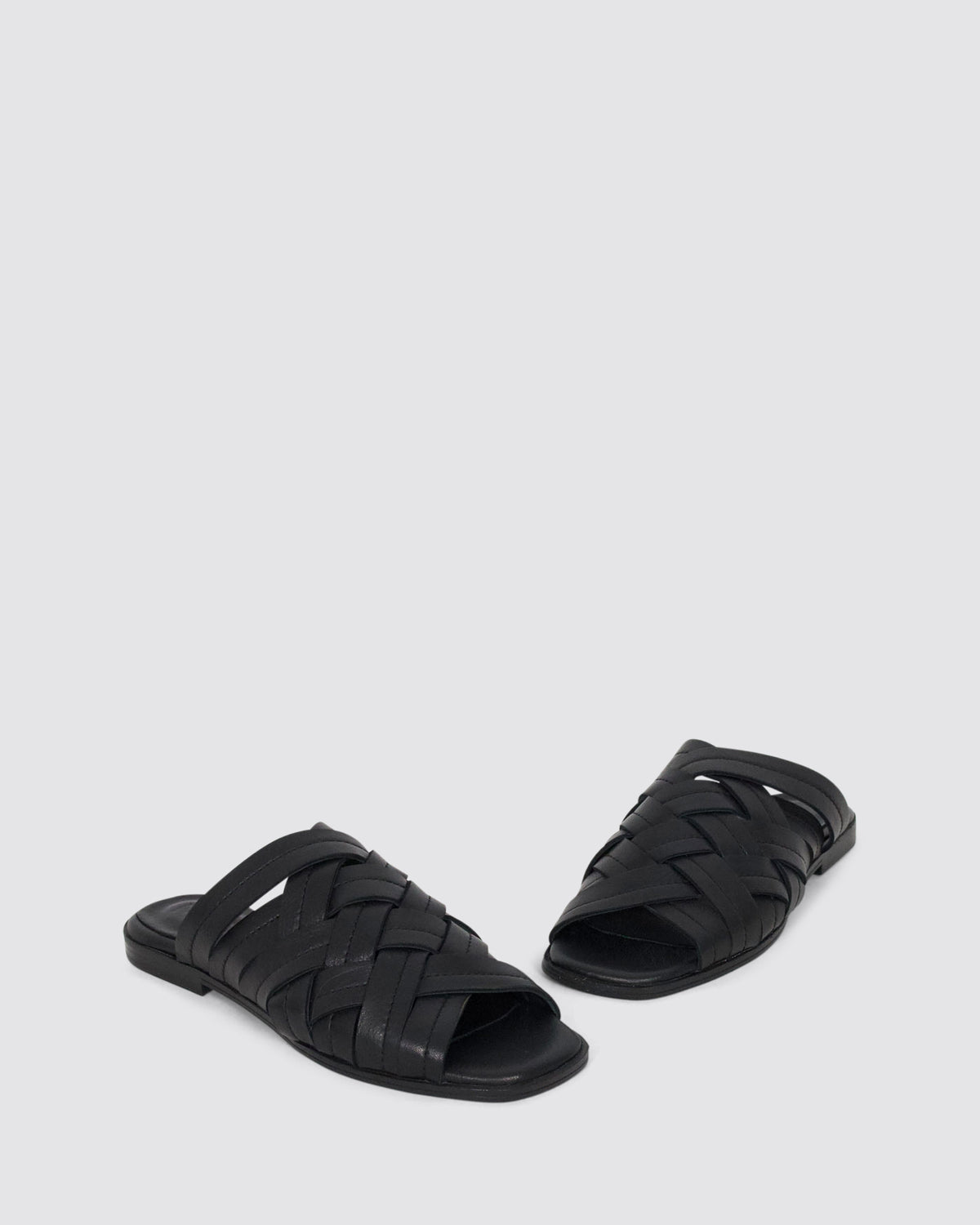 BRYLEE SLIDES BLACK LEATHER