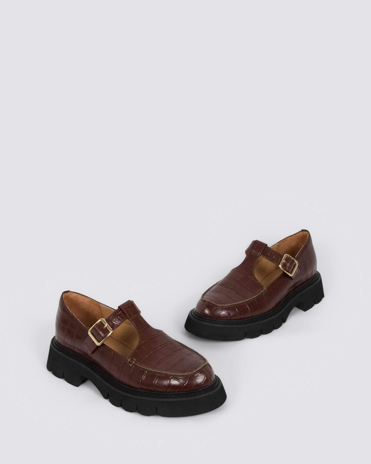 KASSIY FLAT SHOES BROWN SHINE