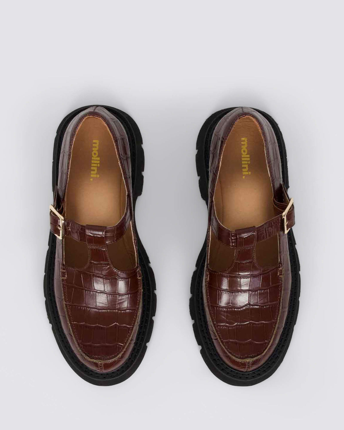 KASSIY FLAT SHOES BROWN SHINE